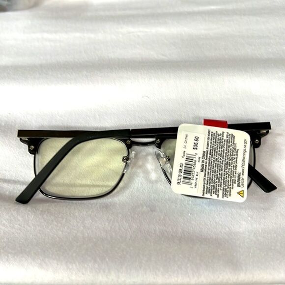 Foster Grant Pop of Power Reader Glasses 3.0 NWT Perkins Blk Men’s. EG32 - Picture 2 of 2